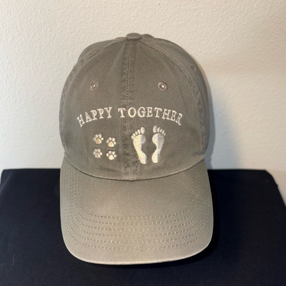 Newhattan “Happy Together”Paw Prints and Feet Prints Gray Baseball Cap one Size